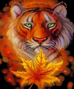 Tiger And Leaf paint by numbers