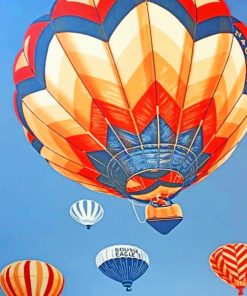Vintage Hot Air Balloon paint by numbers
