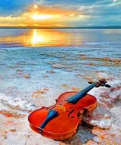 Violin On The Beach Paint by numbers