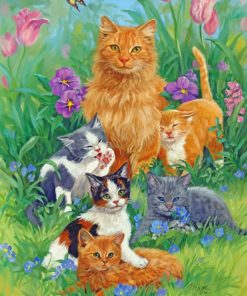 Cats In Garden paint by numbers