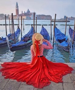 Girl In Venice Italy paint by numbers
