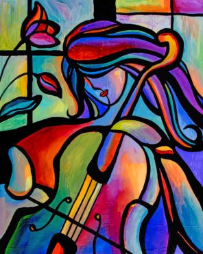 Colorful Violinist Art paint by numbers