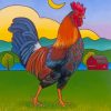 Rooster In Farm paint by number