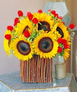 Sunflowers bouquet paint by numbers