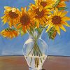 Sunflowers in vase paint by number