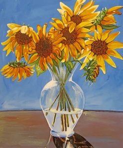 Sunflowers in vase paint by number