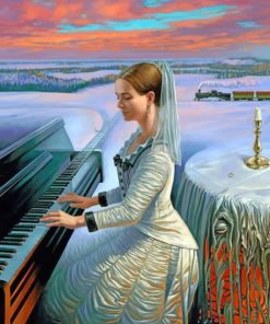 Woman Playing Piano paint by numbers