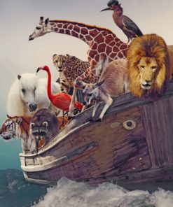 Animals On Boat paint by number