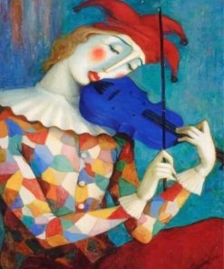 Clown Woman Violinist paint by number