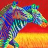 Colorful Zebras paint by numbers