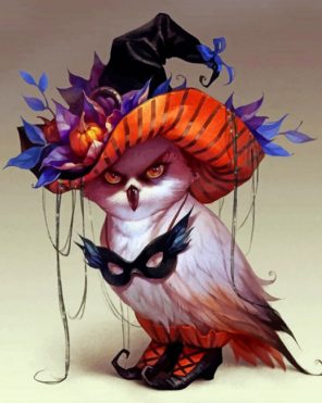 Halloween Witch Owl paint by number