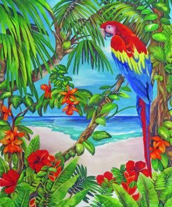 Parrot In Paradise paint by numbers