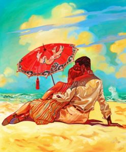 Romantic Couple In Beach paint by numbers