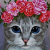 Cat Wearing Flowers paint by numbers