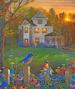 peaceful-house-and-blue--birds-paint-by-numbers