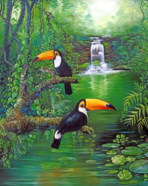 Tucan Birds Piant by numbers