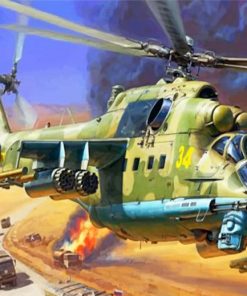 Dangerous Helicopter paint by numbers