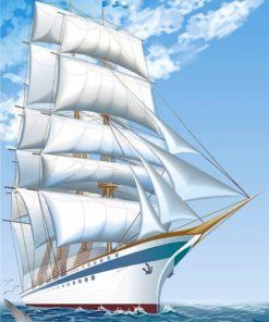 white-ship-paint-by-numbers