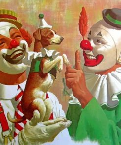 Clowns And Dog Paint by numbers