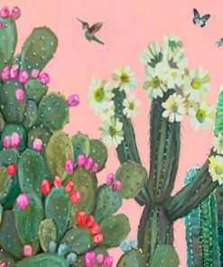 Garden Cactus And Roses Paint by numbers