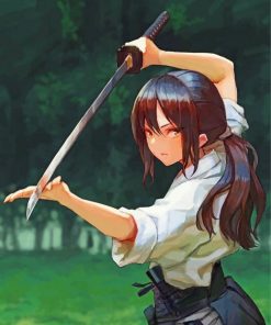 Sword Girl Paint by numbers