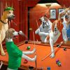 Dogs Playing Pool Paint by numbers