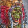 native american lion skull paint by numbers