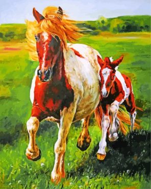 Mustang Horses Paint by numbers