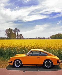 Yellow Vintage Car Paint by numbers