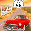 red-car-Route-66-paint-by-number