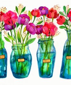 Flowers Bottles Paint by numbers