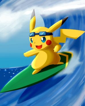 Pikachu Surfing Paint by numbers