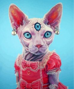Sphinx Cat In Dress Paint by numbers