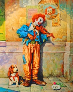 Violinist Clown Paint By Numbers