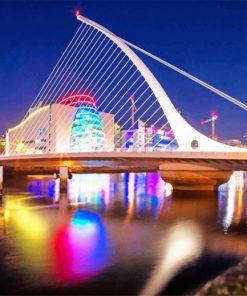 Cable-Stayed-Bridge-Dublin-at-Night