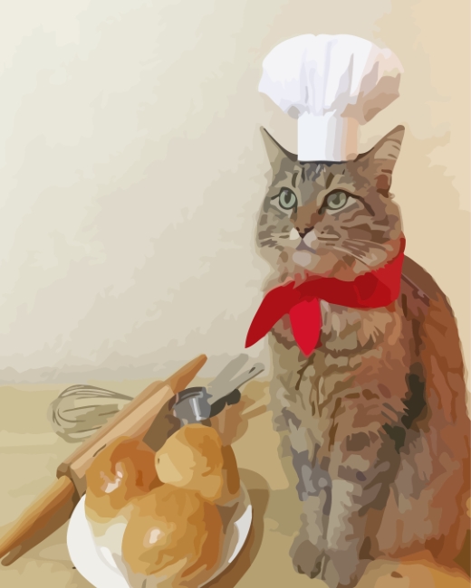 Chef Cat Paint by numbers