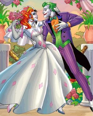 Harley Quinn And Joker Wedding Paint by numbers