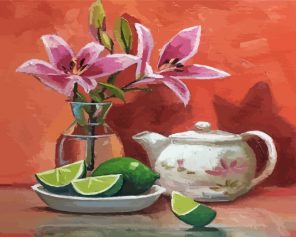 Pink Lilies Art Paint by numbers