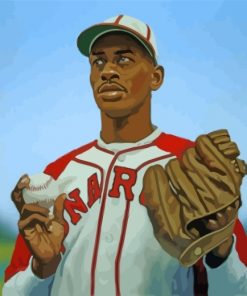Satchel Paige Baseball Player Paint by numbers