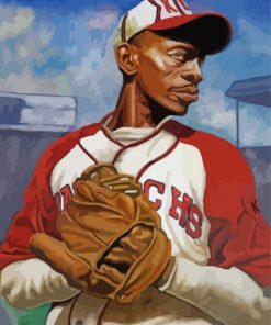 Satchel Paige Baseball Paint by numbers