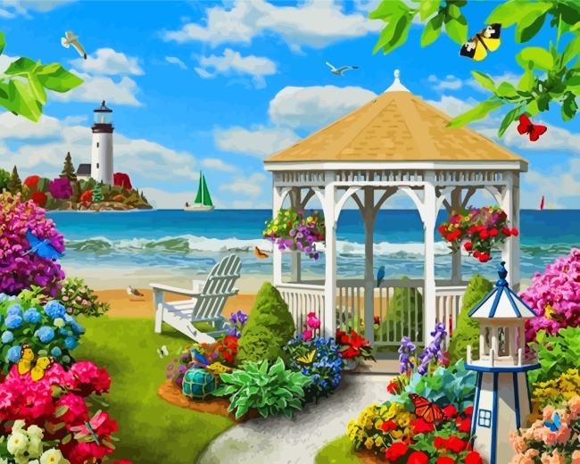 Spring Garden By Beach Paint by numbers