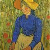 Young Peasant Woman With Straw Hat Paint by numbers