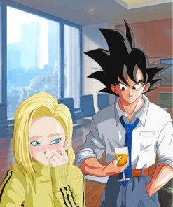Android 18 And Goku paint by numbers