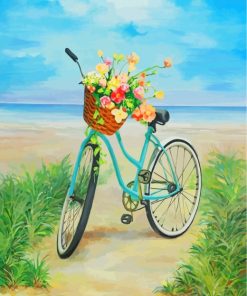 Blue Bike And Flowers