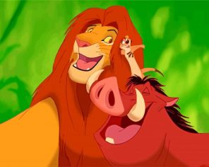 Lion King Timon And Pumbaa Paint by numbers