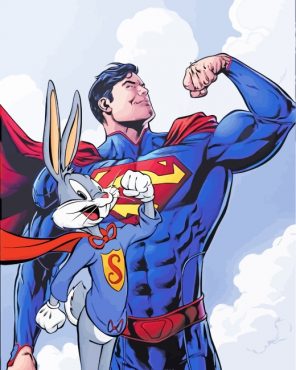 superman-and-bugs-bunny-paint-by-numbers