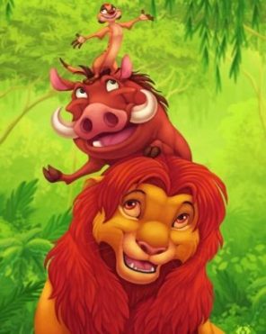 Timon Pumbaa And Simba Paint by numbers