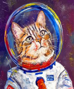 Astronaut Cat Art paint by number