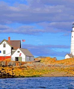 Boston Light paint by number