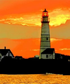 Boston Light ssilhouette paint by numbers